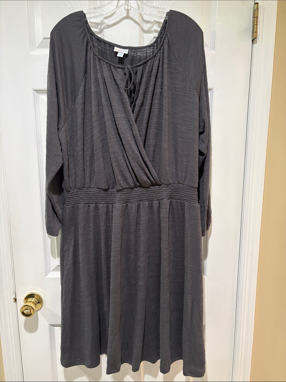 LuLaRoe Charcoal Gray Long Sleeve Wrap-Style Dress